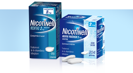 Comprimé Nicotinell Menthe 1mg, Gommes à mâcher  Nicotinell 2mg Menthe