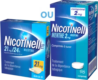 Patch Nicotinell 7mg/24h, Comprimés Nicotinell 2mg Menthe